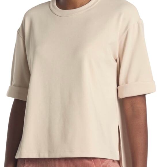NWOT Club Monaco Short Sleeve Beige Top, Sz XS - Picture 1 of 6